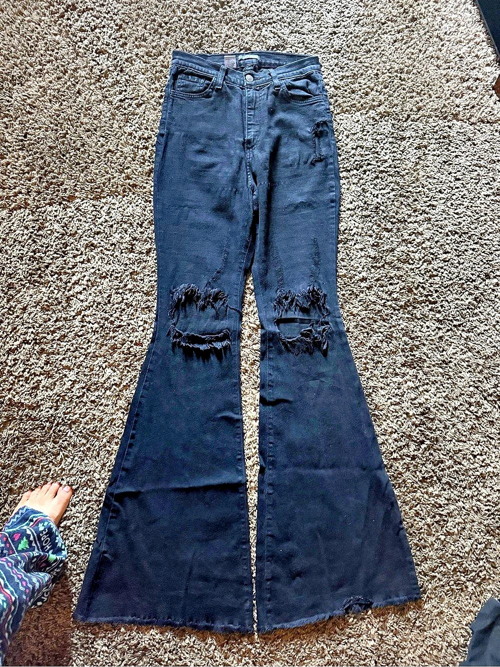 Fashion Nova Black Flare Jeans Waist 7